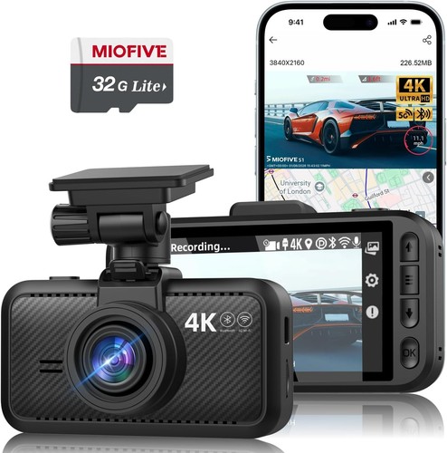 Miofive dash cam with - 4k,